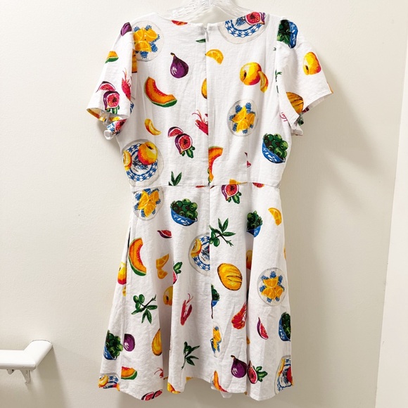 J. Crew Printed linen-blend flutter-sleeve mini dress - Size 8 - Picture 3 of 6